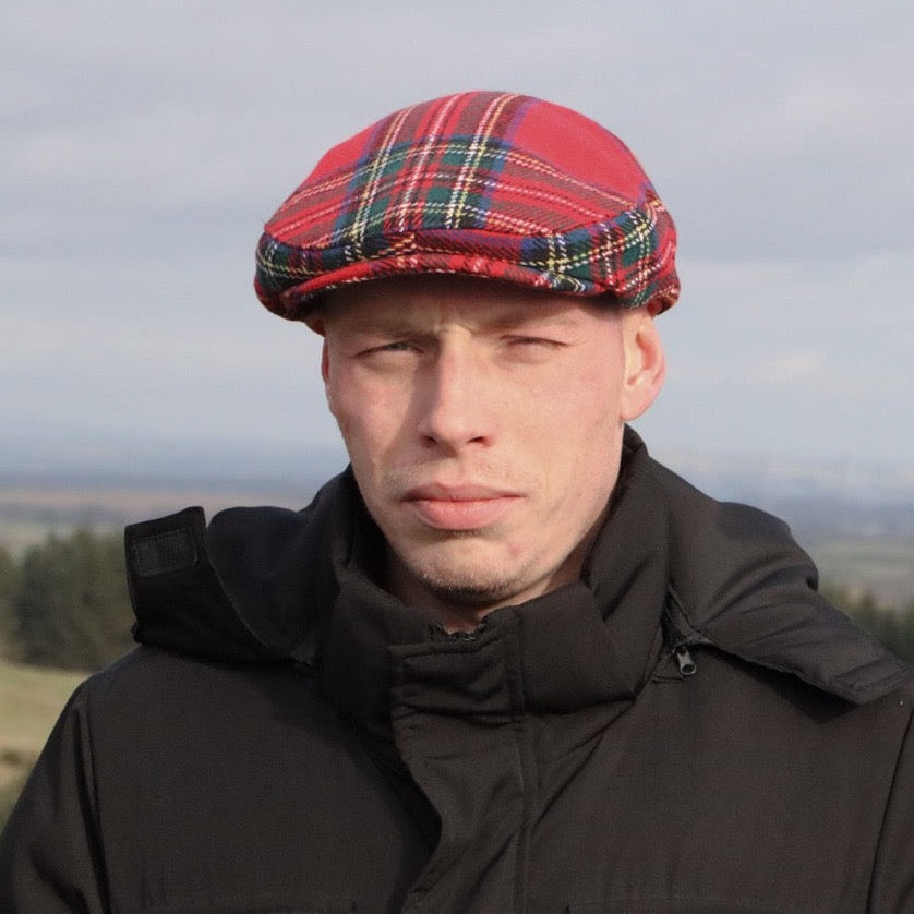 Mens Tartan Flat Cap