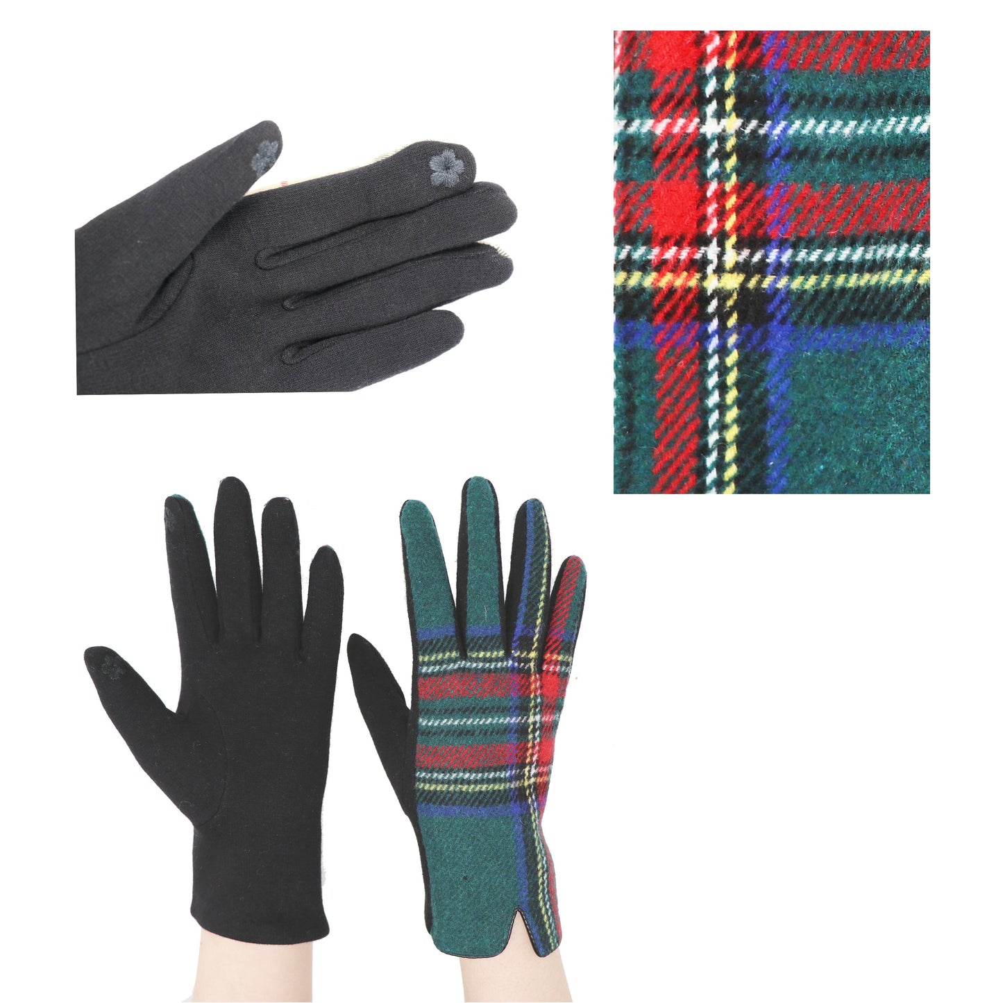 Écran Tactile De Gants De Tartan Traditionnels
