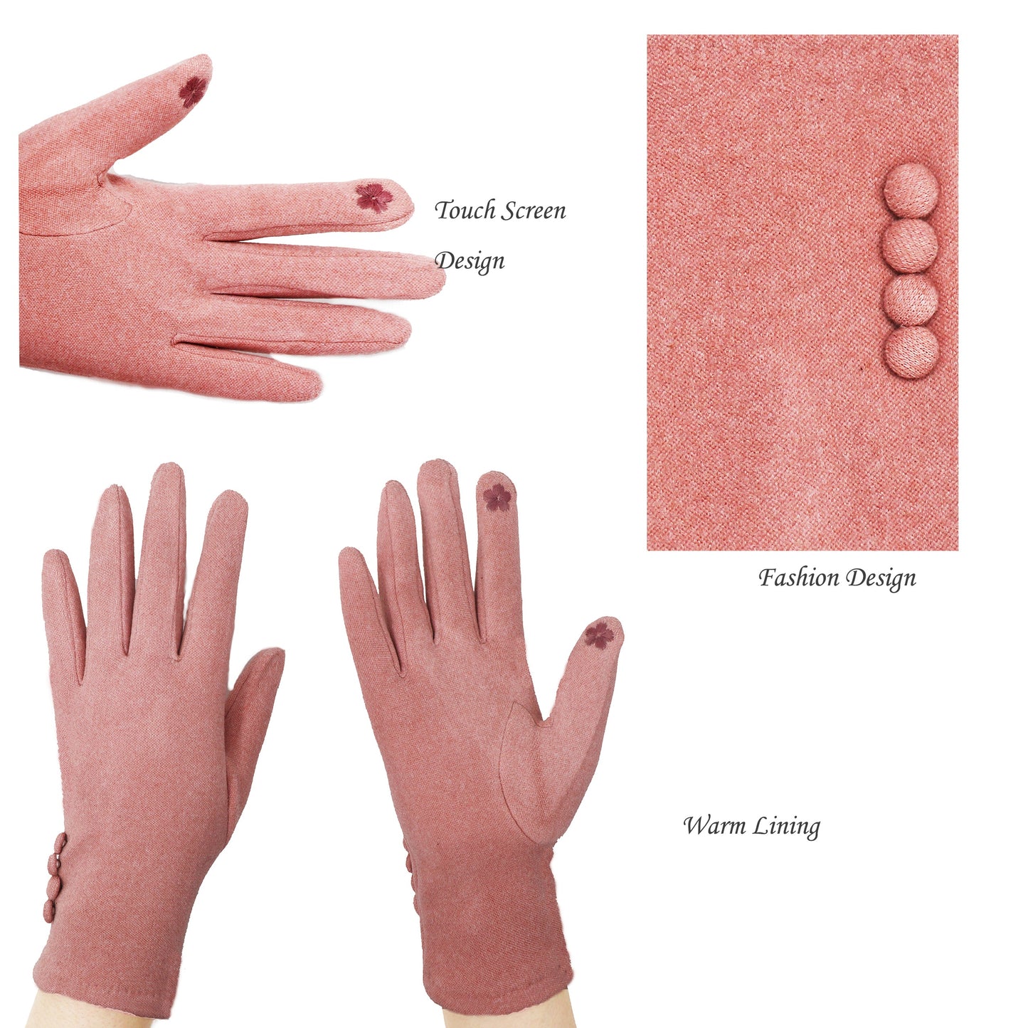 Gants de couleur unie