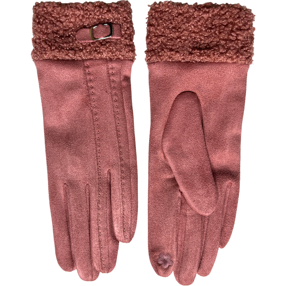Gants à boucle en fausse fourrure de mouton avec boucle