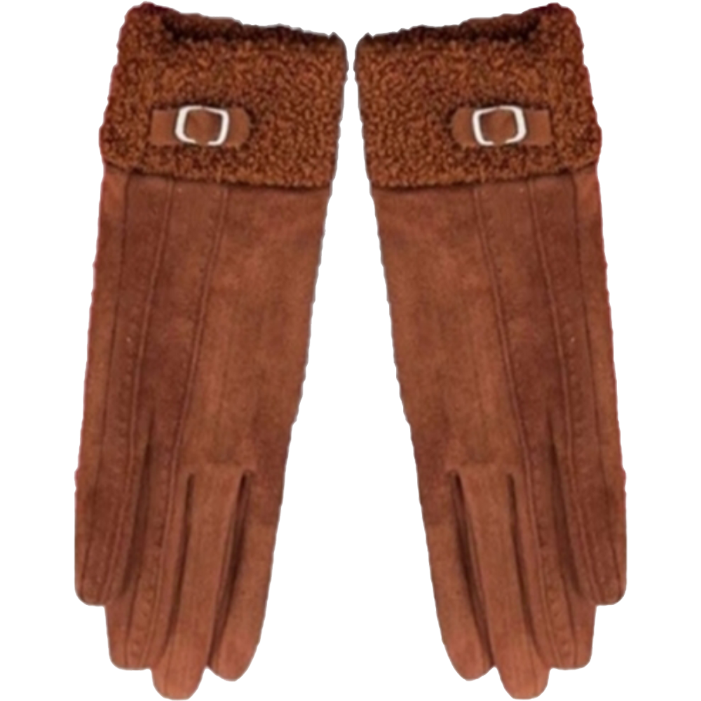 Gants à boucle en fausse fourrure de mouton avec boucle