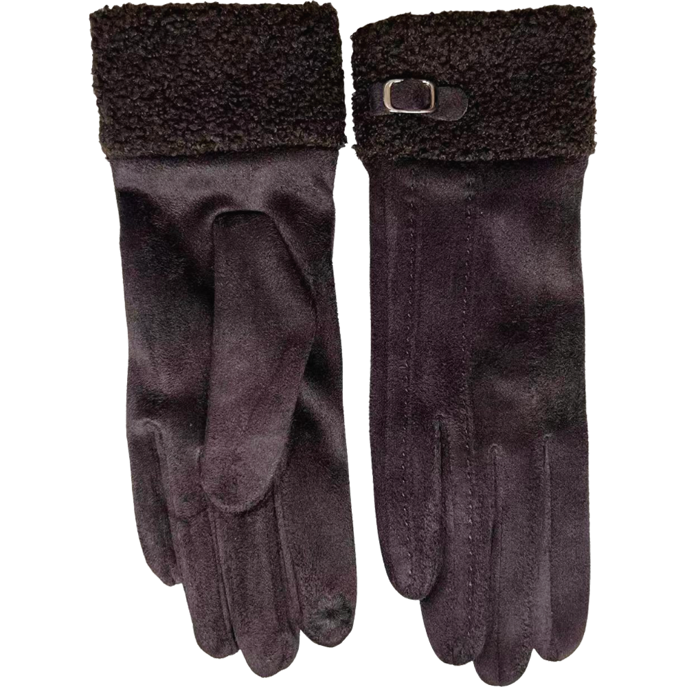 Gants à boucle en fausse fourrure de mouton avec boucle