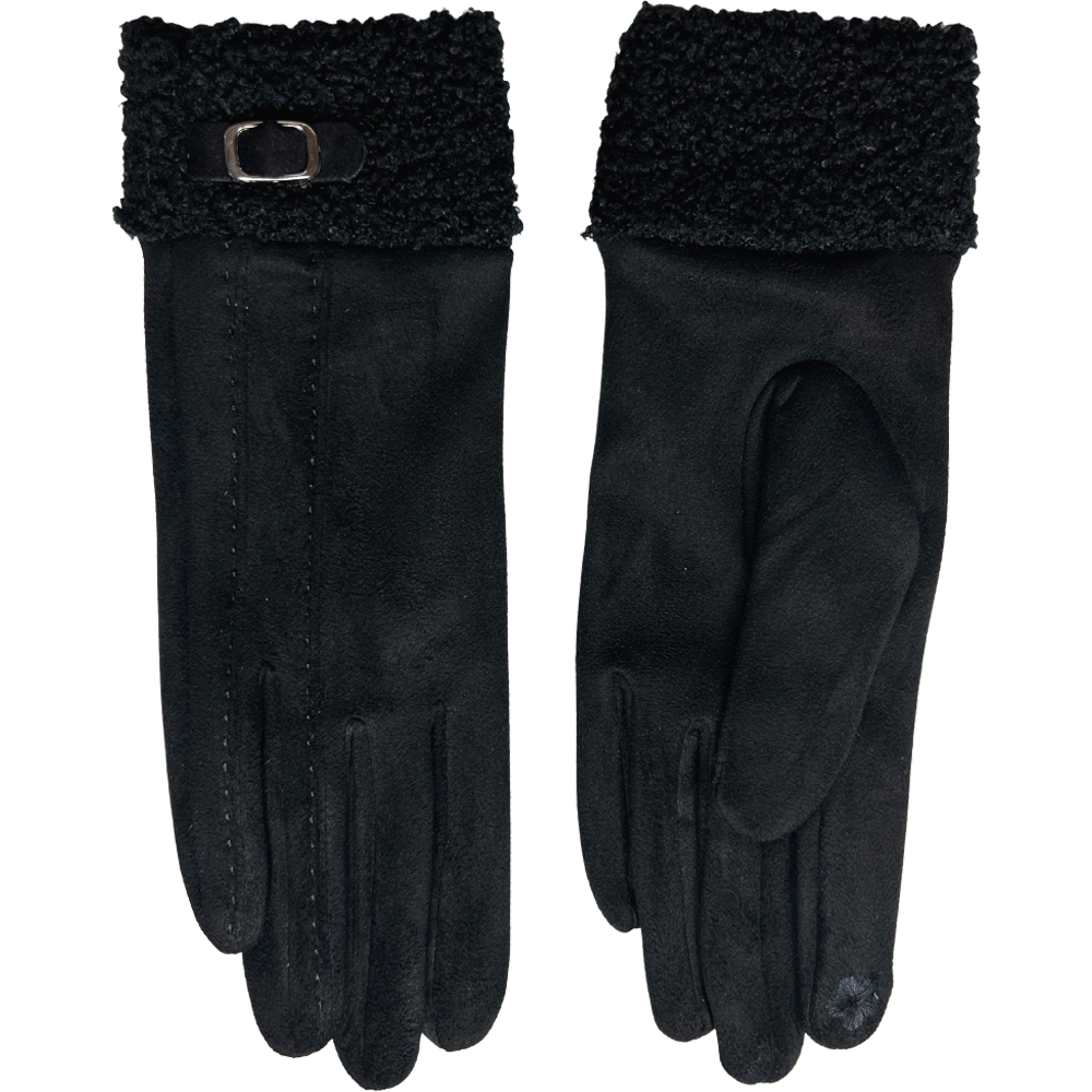 Gants à boucle en fausse fourrure de mouton avec boucle