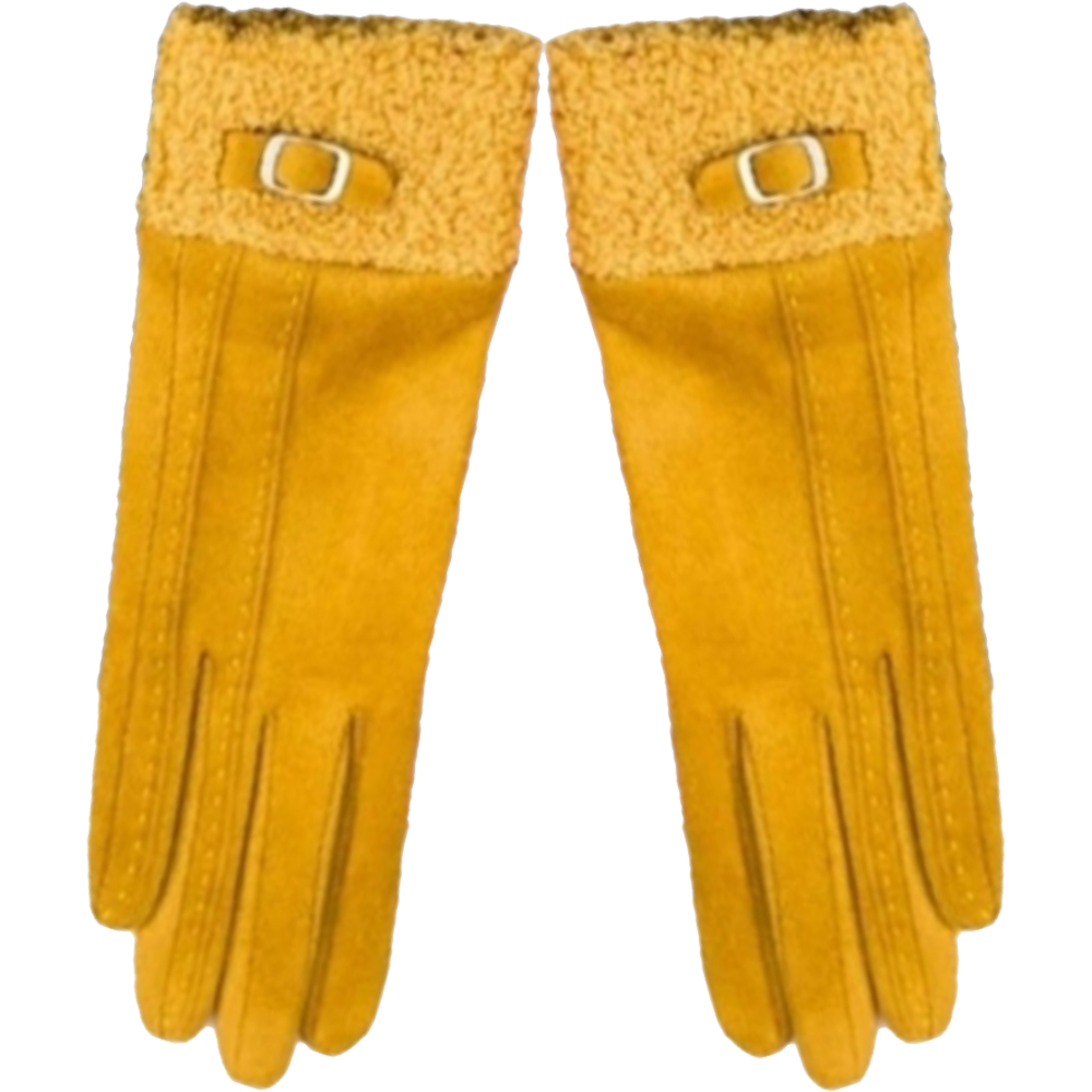 Gants à boucle en fausse fourrure de mouton avec boucle