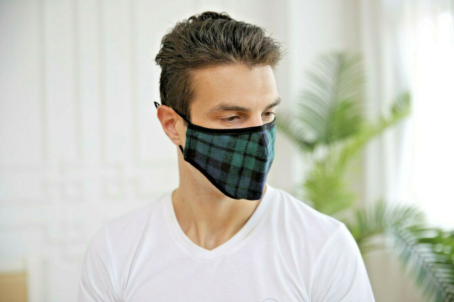 Masque facial tartan respirant traditionnel