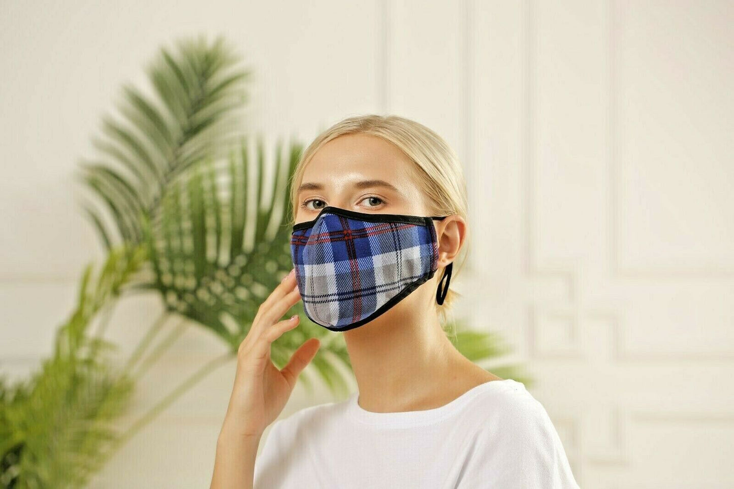 Masque facial tartan respirant traditionnel