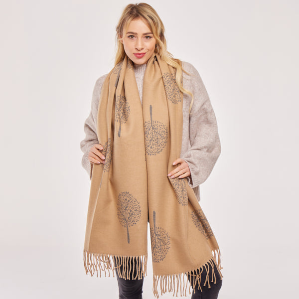 Supersoft Tree of Life Scarves (With Tassels)