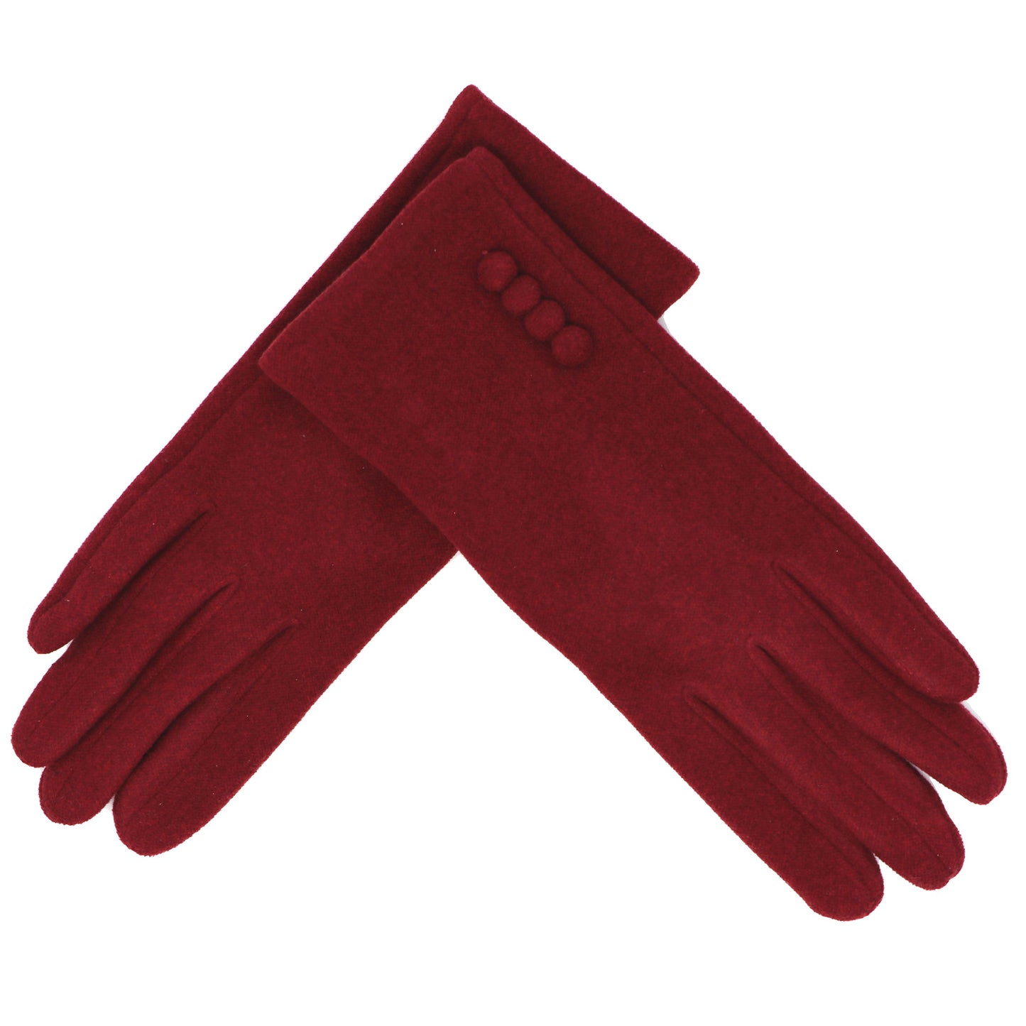 Four Button Touchscreen Plain Colour Gloves