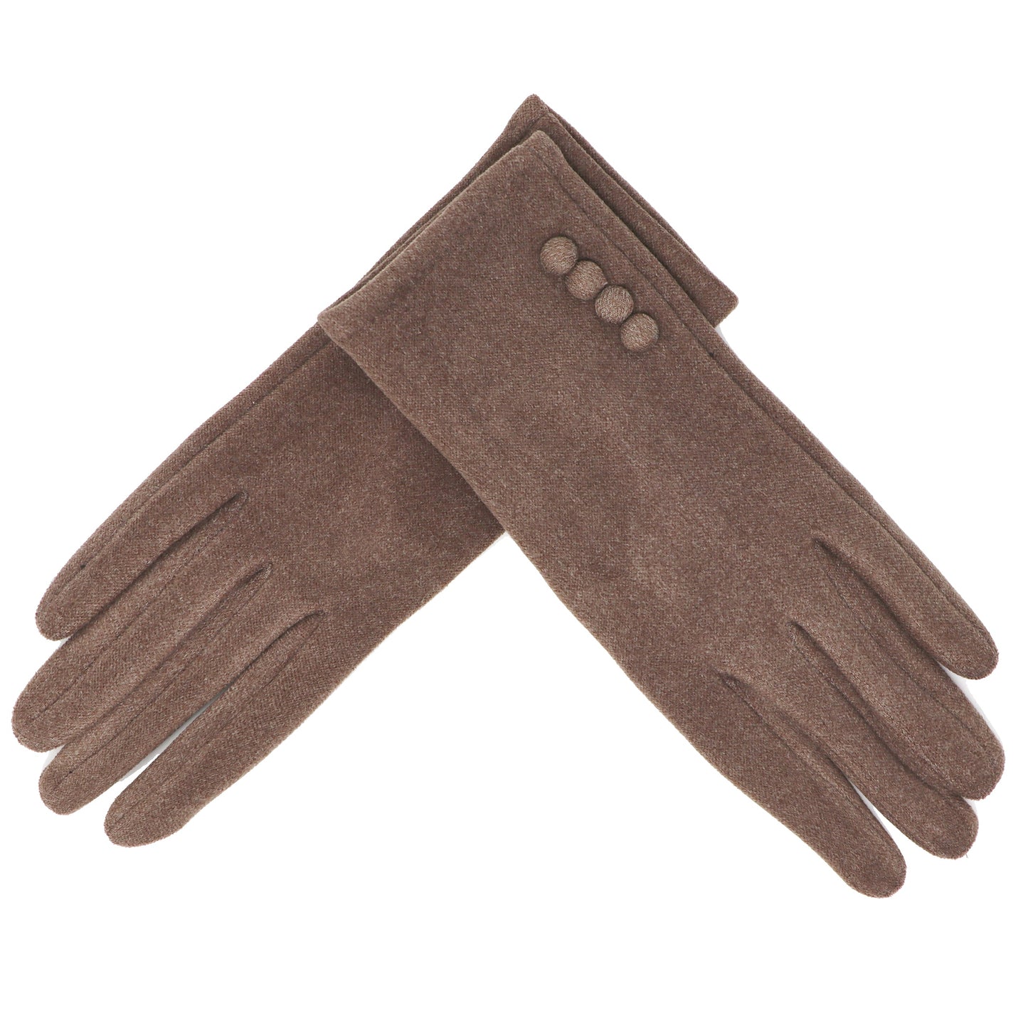 Four Button Touchscreen Plain Colour Gloves