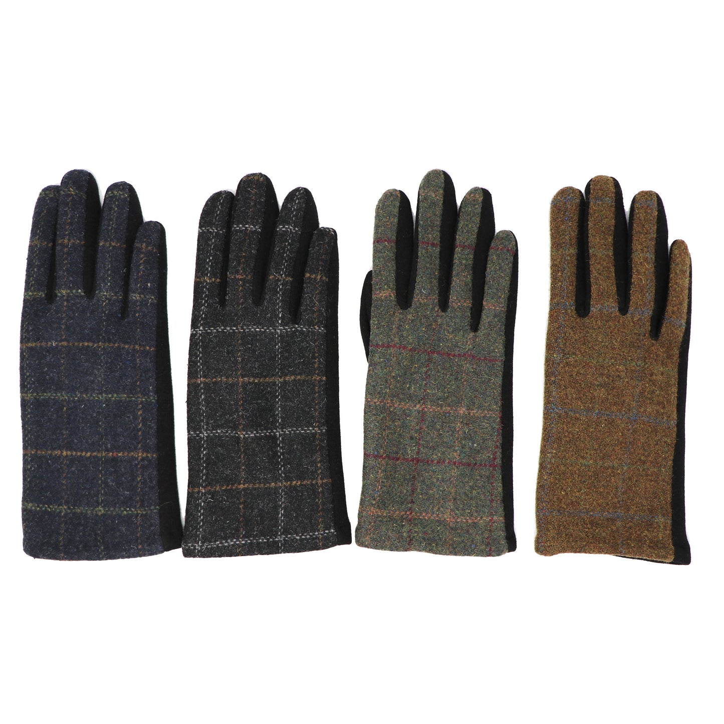 Mens Traditional Tartan gloves, One Size, Touchscreen Compatible