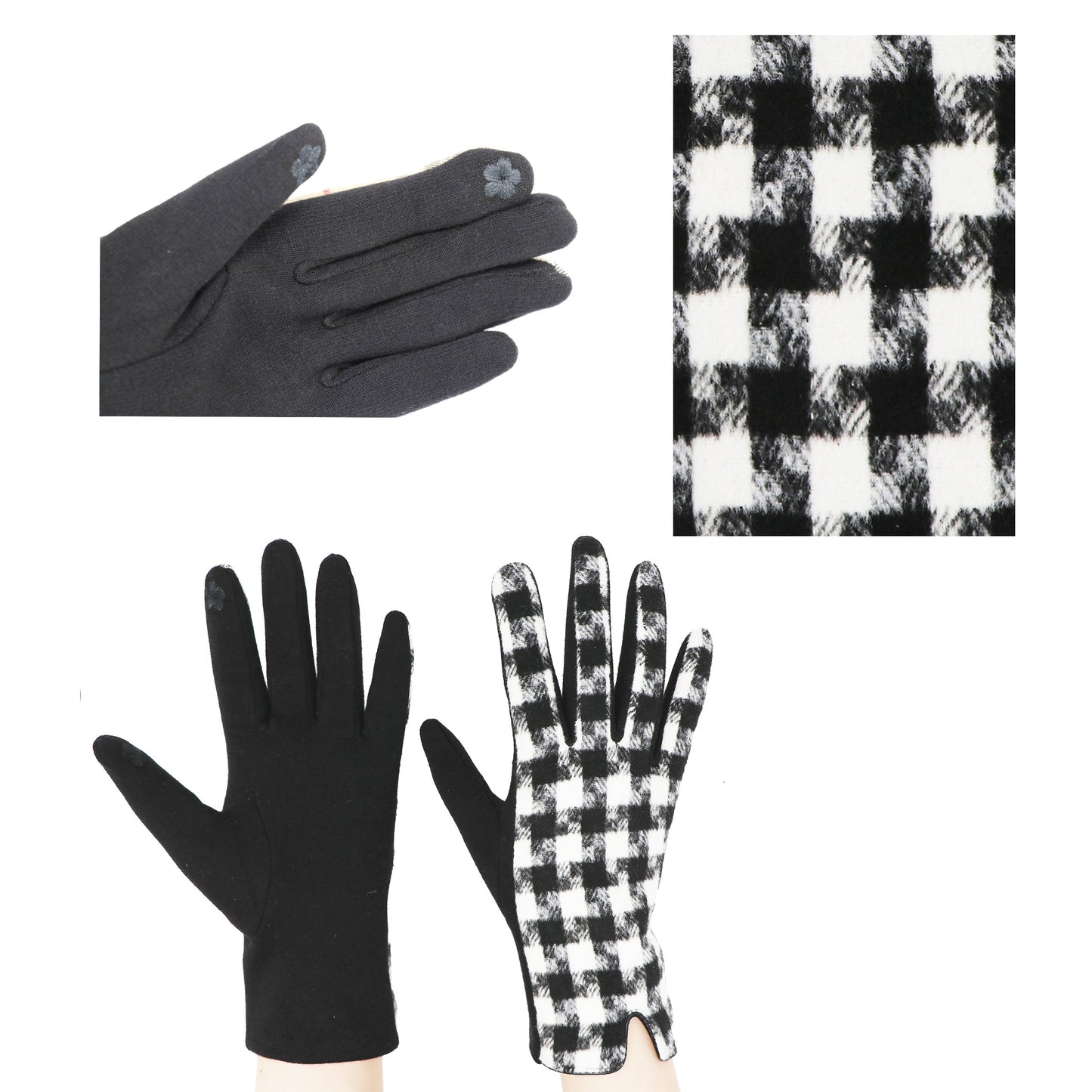 Traditional Ladies Tartan Gloves Touch Screen