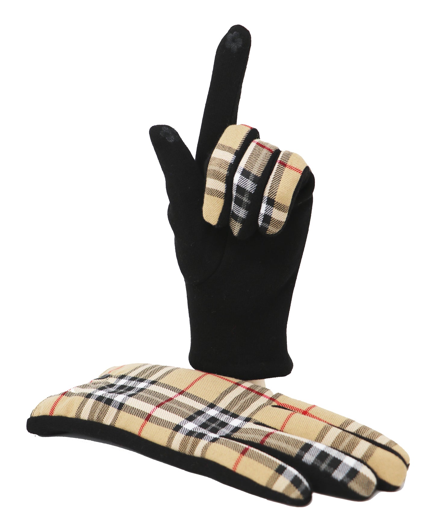 Traditional Ladies Tartan Gloves Touch Screen