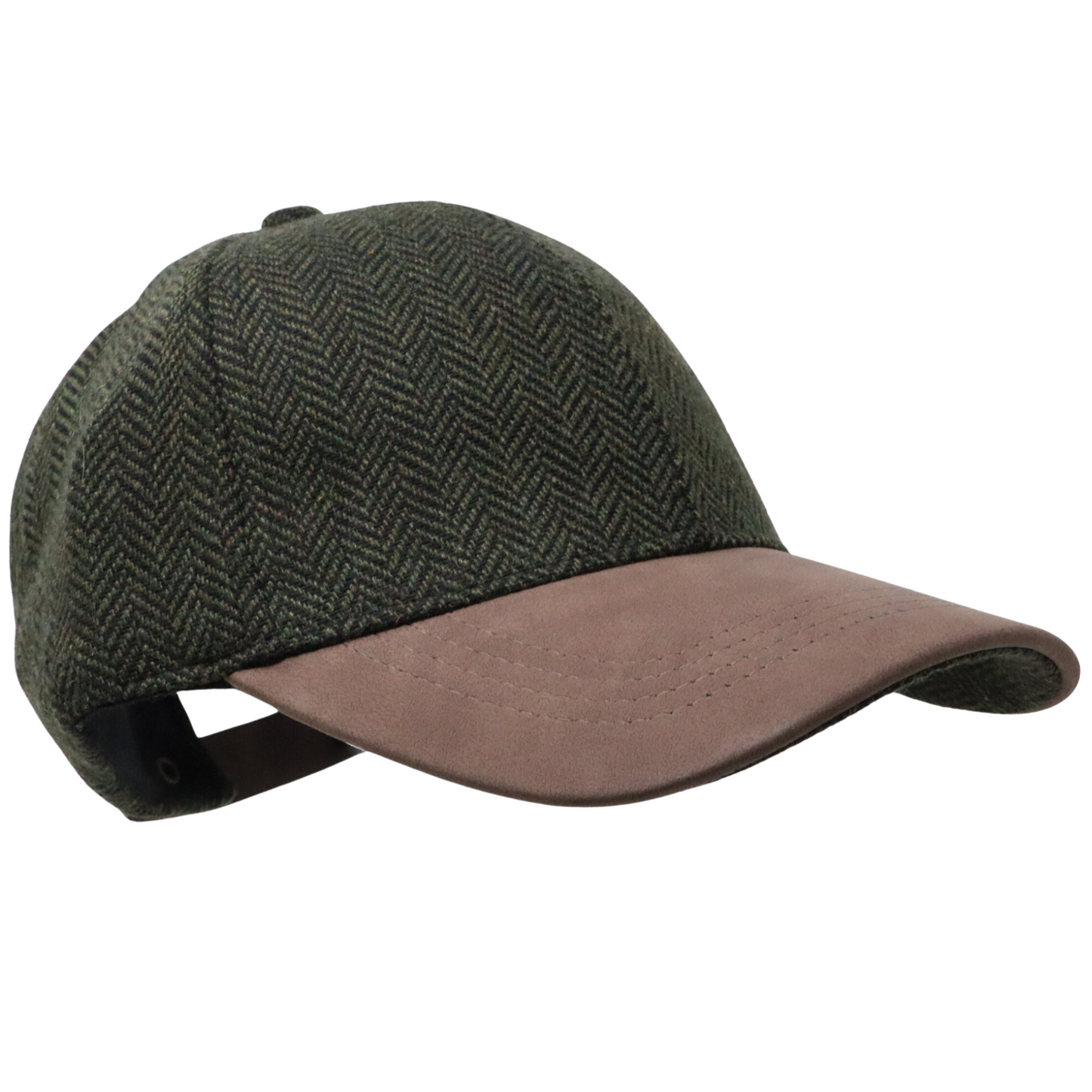 Casquette de baseball à chevrons avec visière en daim