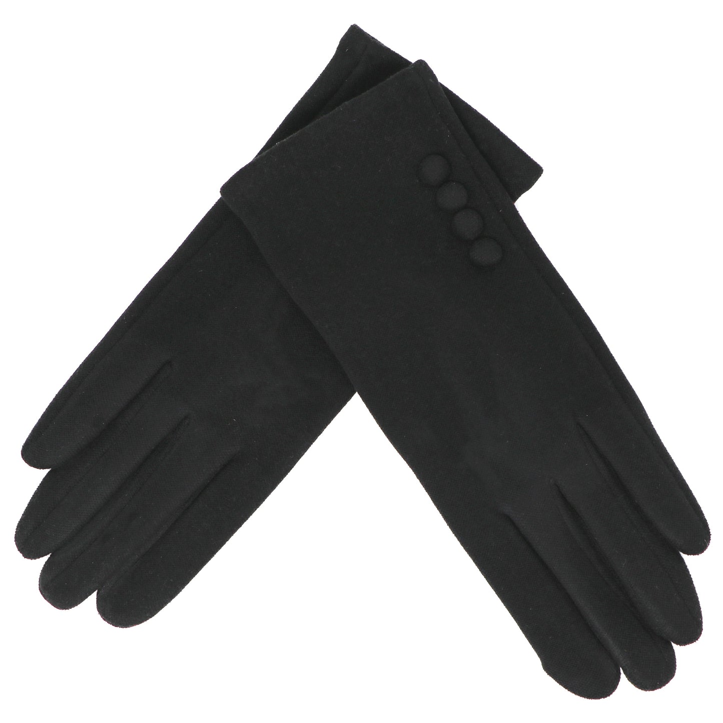 Four Button Touchscreen Plain Colour Gloves