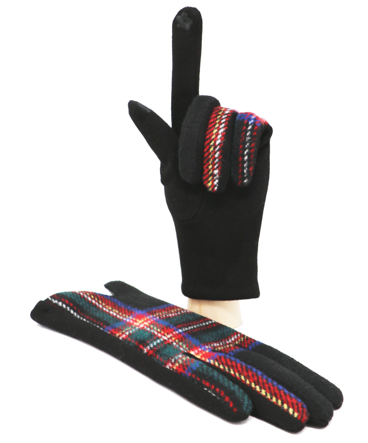 Traditional Ladies Tartan Gloves Touch Screen