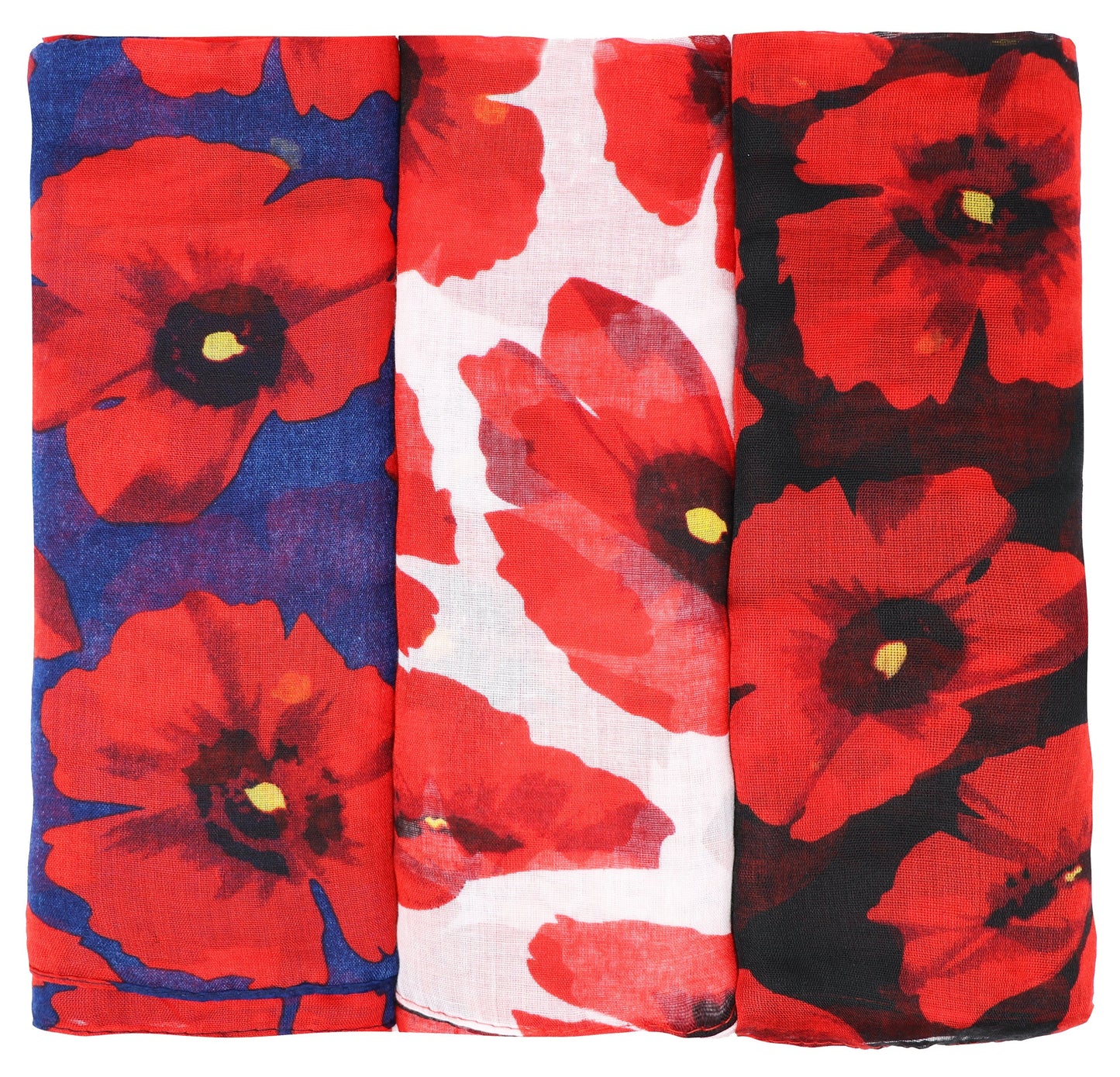 All Seasons Large Print Poppy Floral Scarf