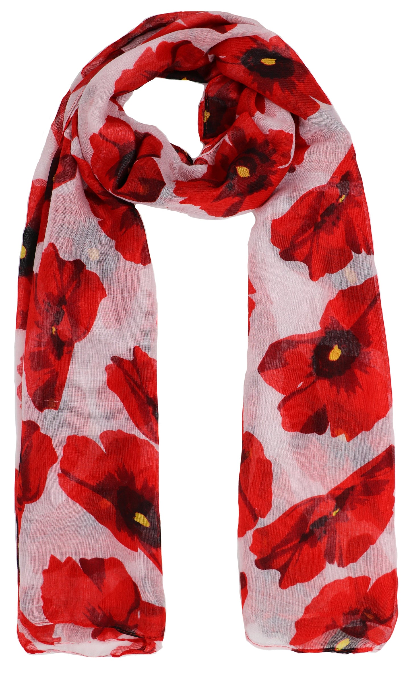 All Seasons Large Print Poppy Floral Scarf