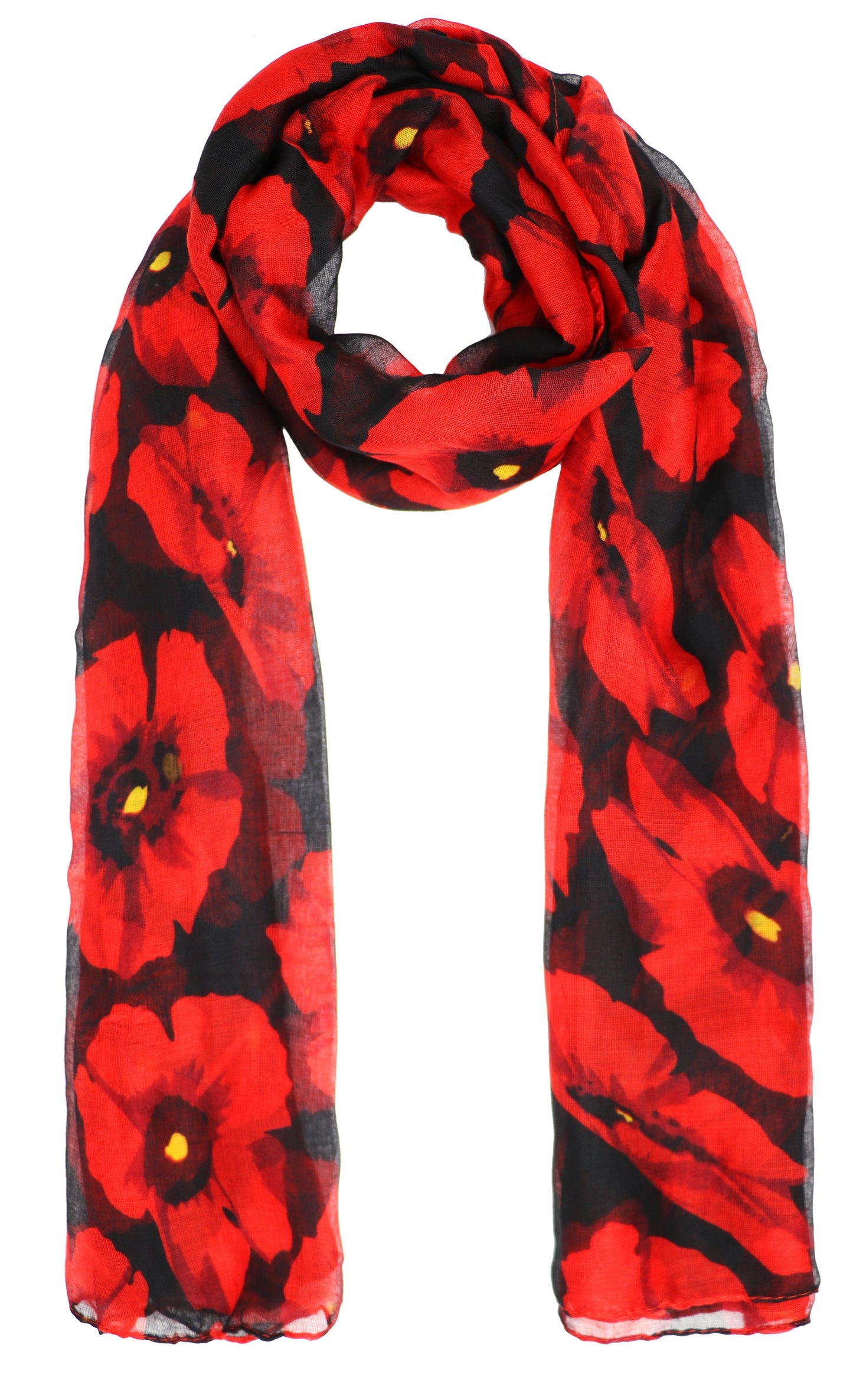 All Seasons Large Print Poppy Floral Scarf