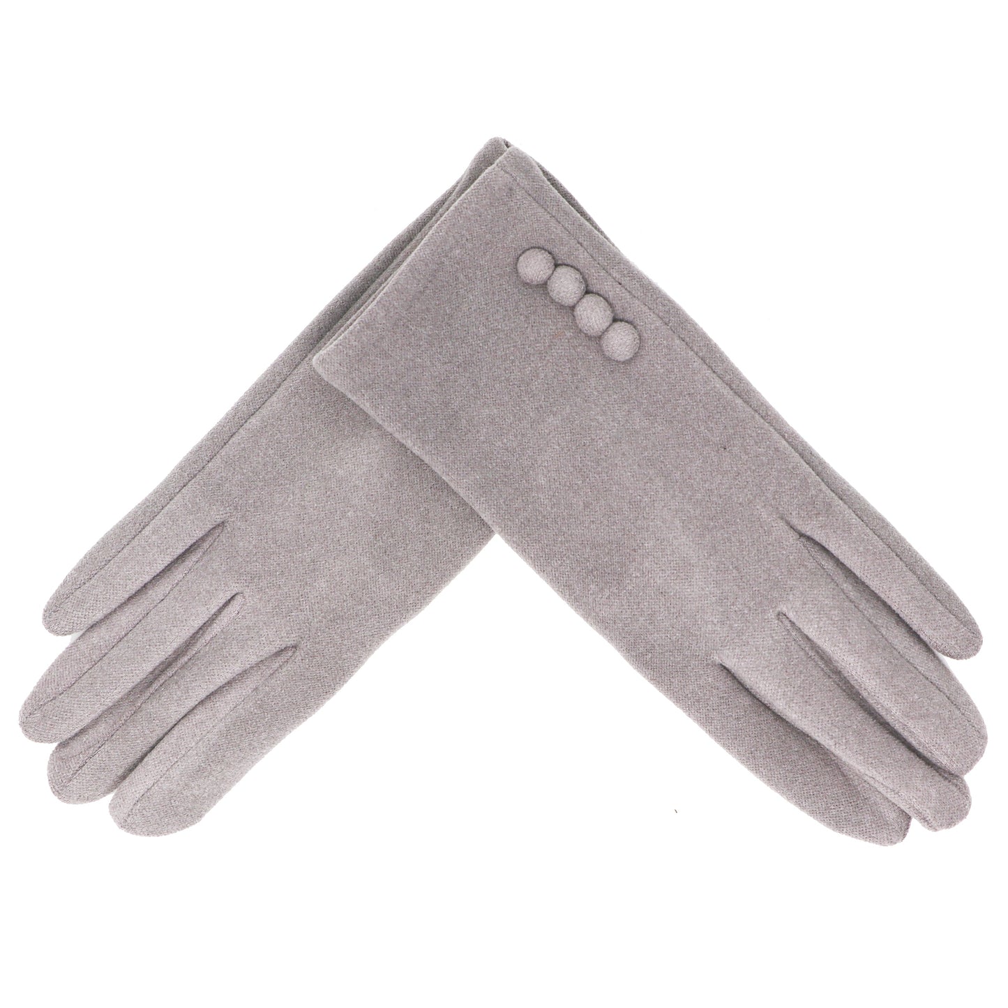 Four Button Touchscreen Plain Colour Gloves