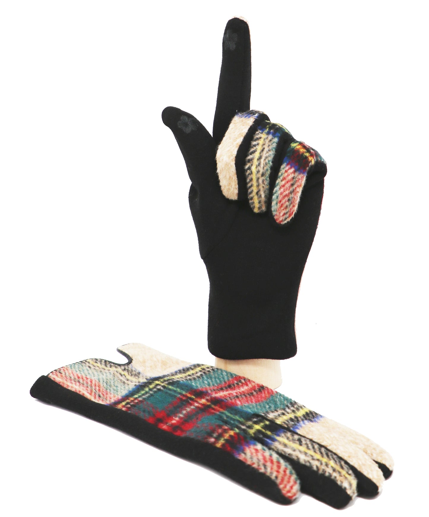 Traditional Ladies Tartan Gloves Touch Screen