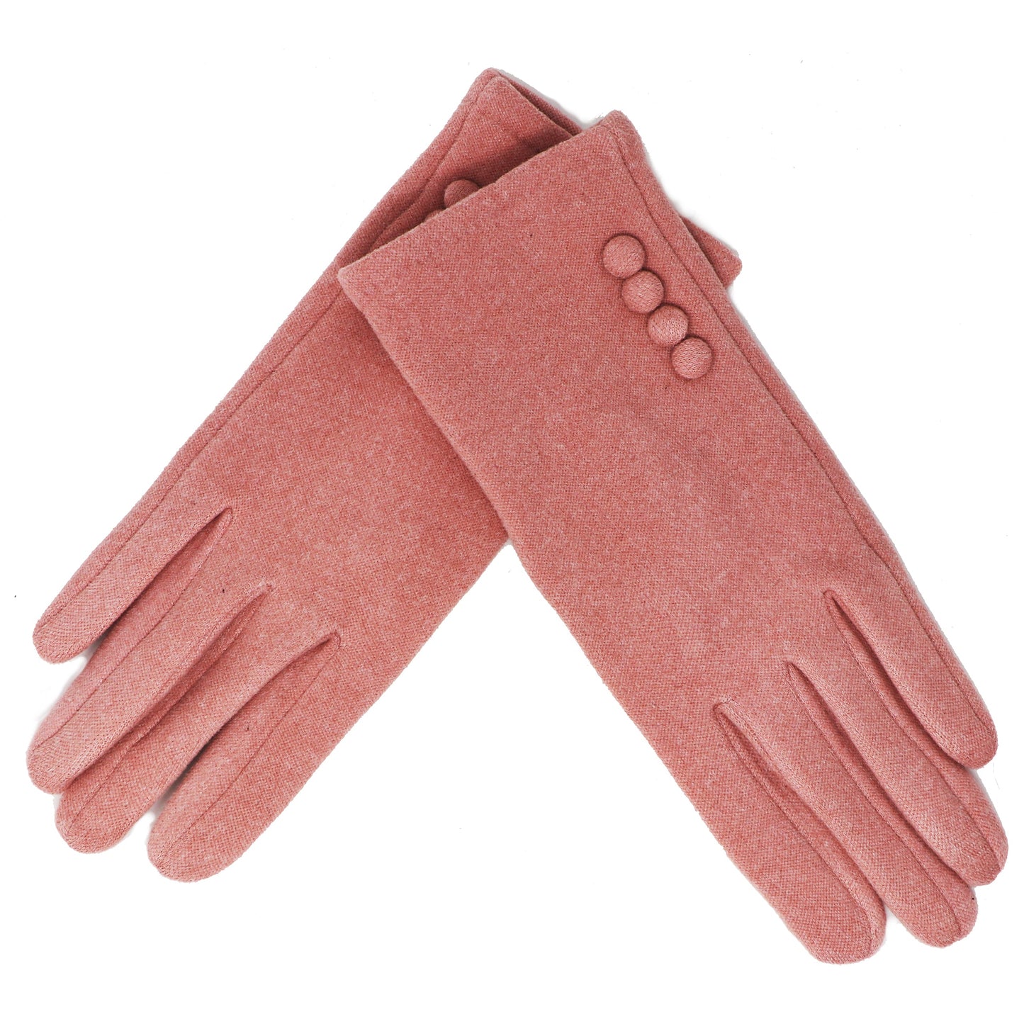 Four Button Touchscreen Plain Colour Gloves