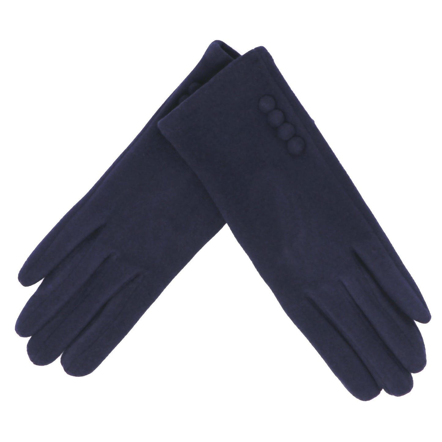 Four Button Touchscreen Plain Colour Gloves