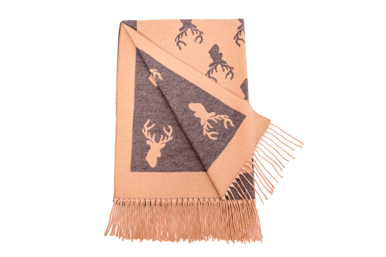 Supersoft Stag Scarves (With Tassels)