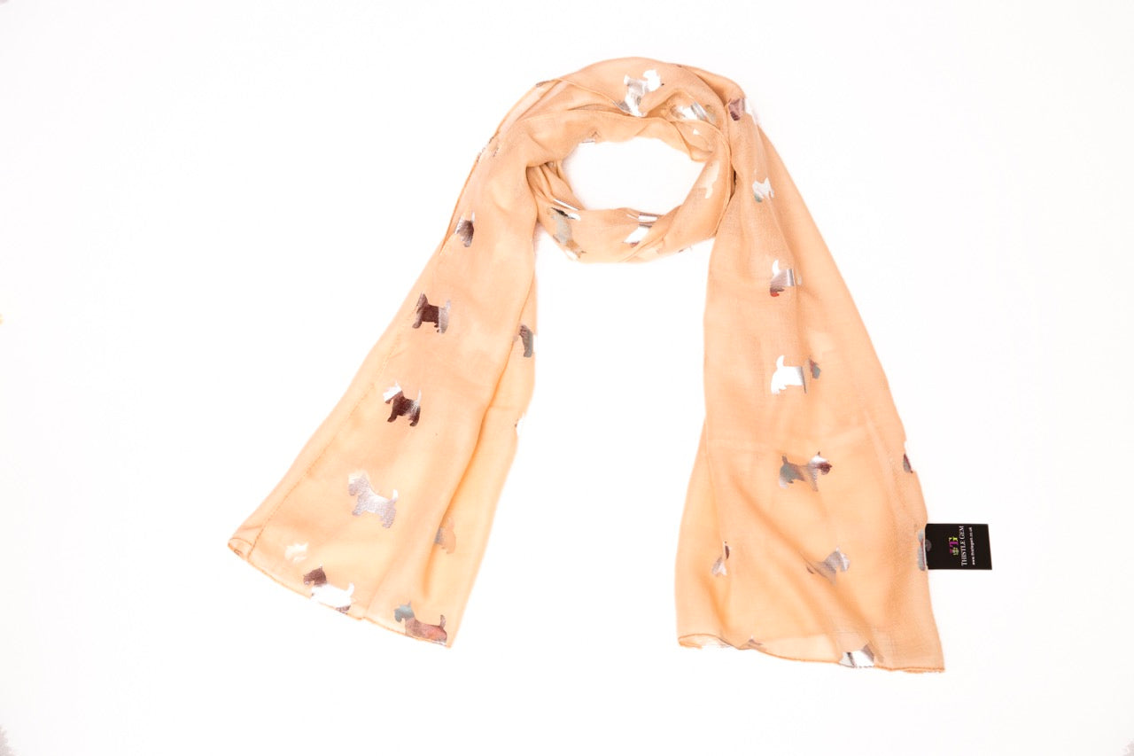 Lightweight Scotty Dog Foil Scarves