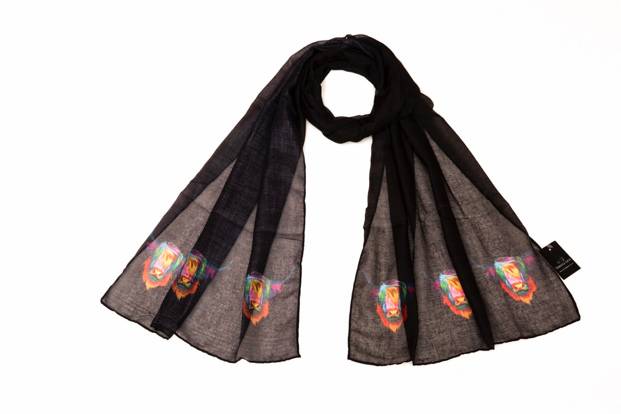 Lightweight Rainbow Cow Scarves