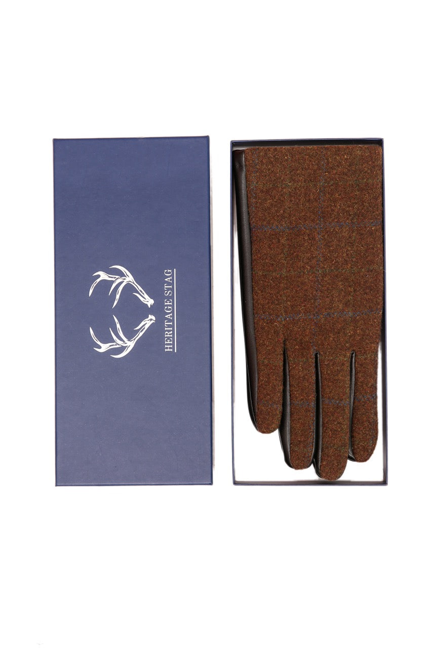 Gants tartan en similicuir pour hommes