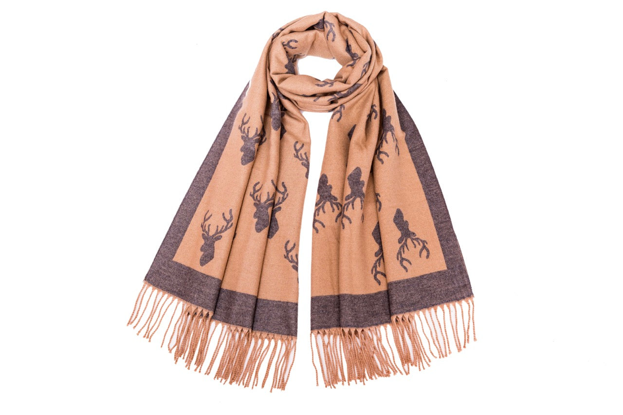 Supersoft Stag Scarves (With Tassels)