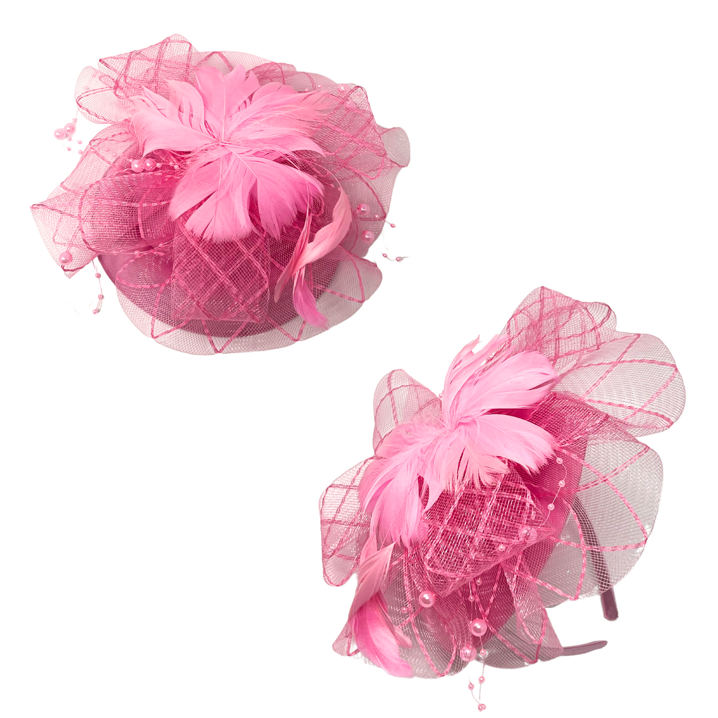 Fascinator Check Net Pink