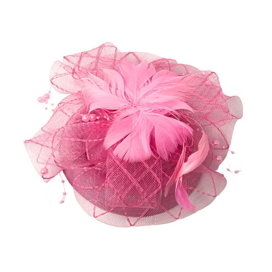 Fascinator Check Net Pink