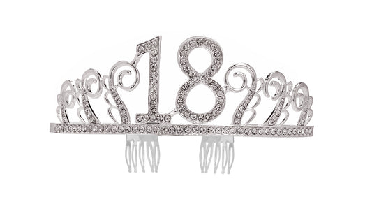 Couronne d'anniversaire à strass, 18-90, taille unique