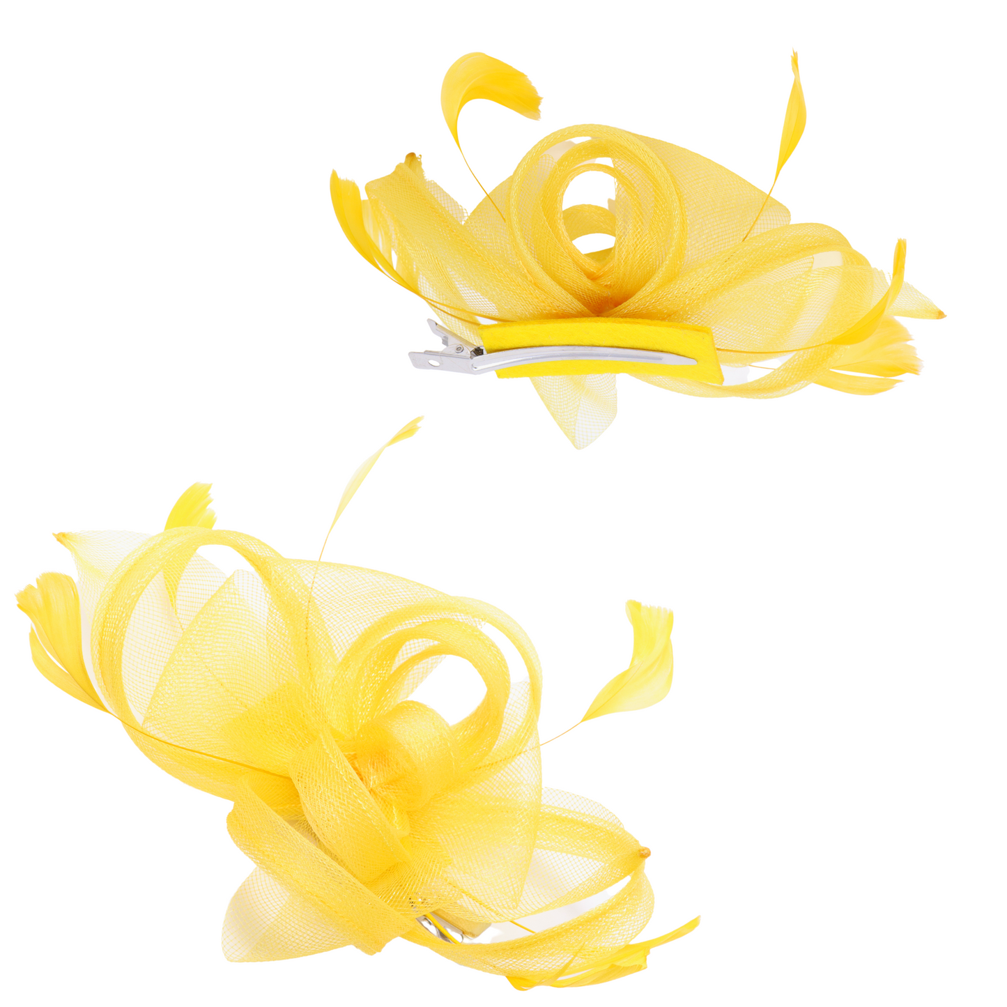 Yellow Fascinator With Clip