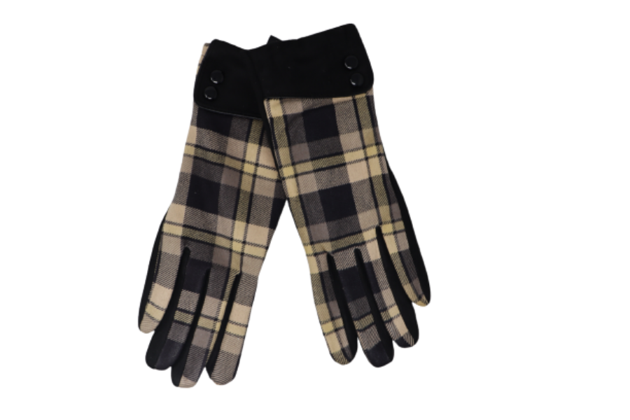 Ladies Glove Tartan Double Button Sleeve