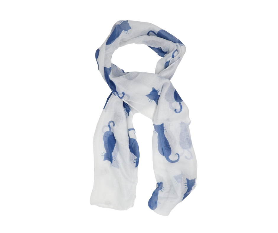 Lightweight Cat Print Scarf