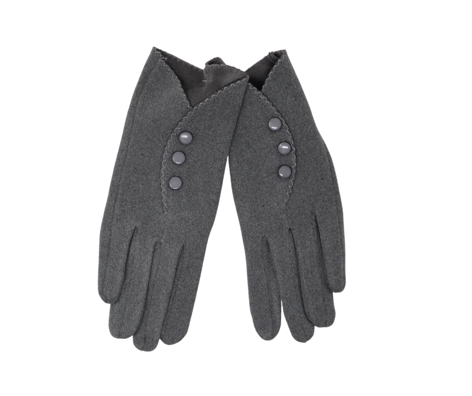 Faux-Sleeve Gloves Curved with Three Buttons