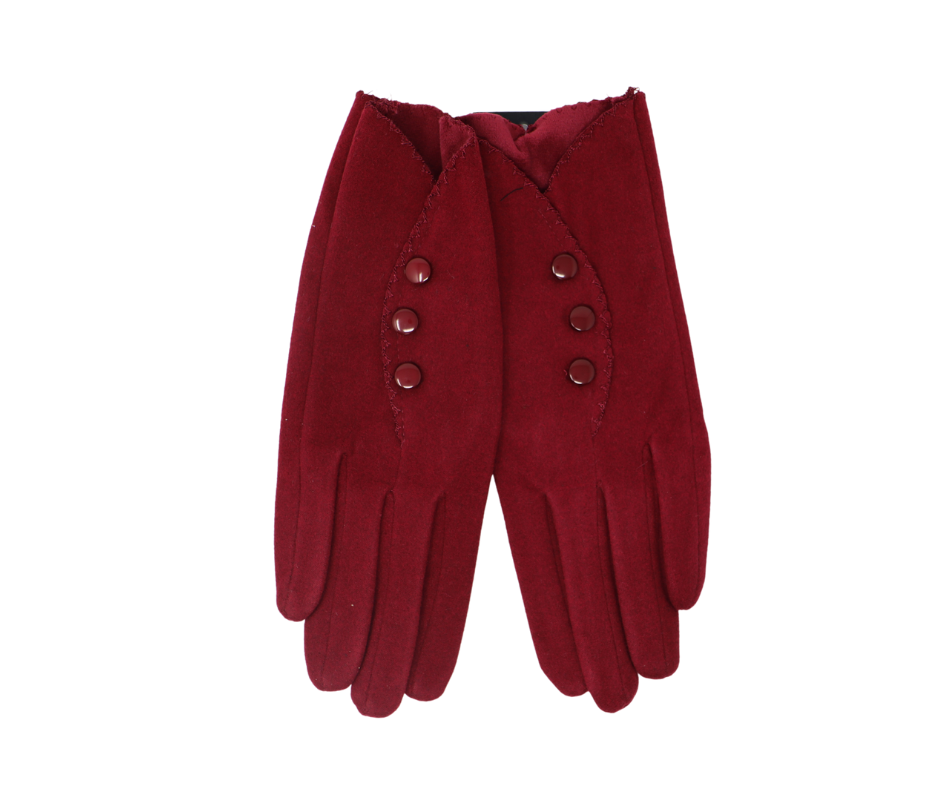 Faux-Sleeve Gloves Curved with Three Buttons