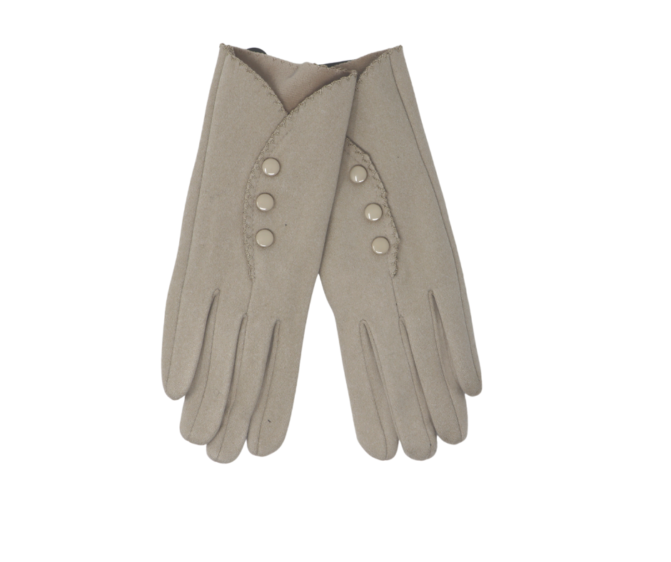 Faux-Sleeve Gloves Curved with Three Buttons