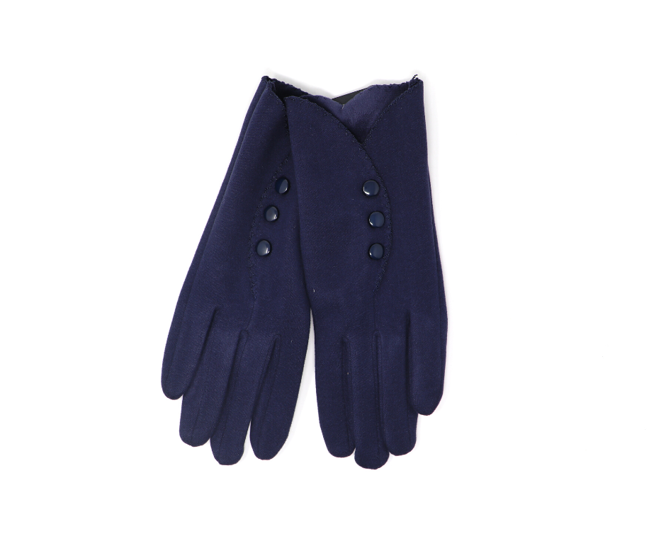 Faux-Sleeve Gloves Curved with Three Buttons