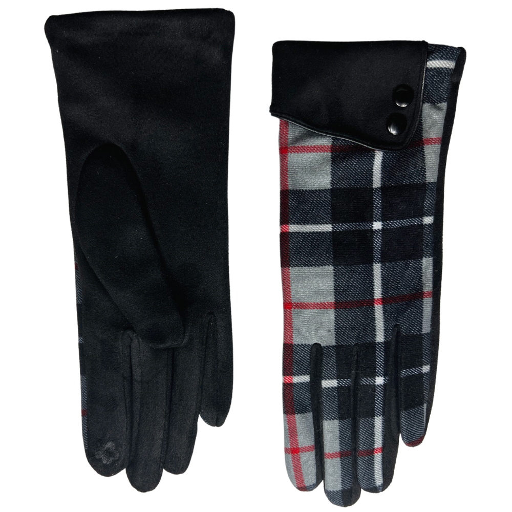 Ladies Glove Tartan Double Button Sleeve