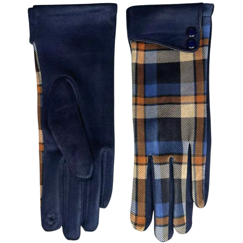 Ladies Glove Tartan Double Button Sleeve