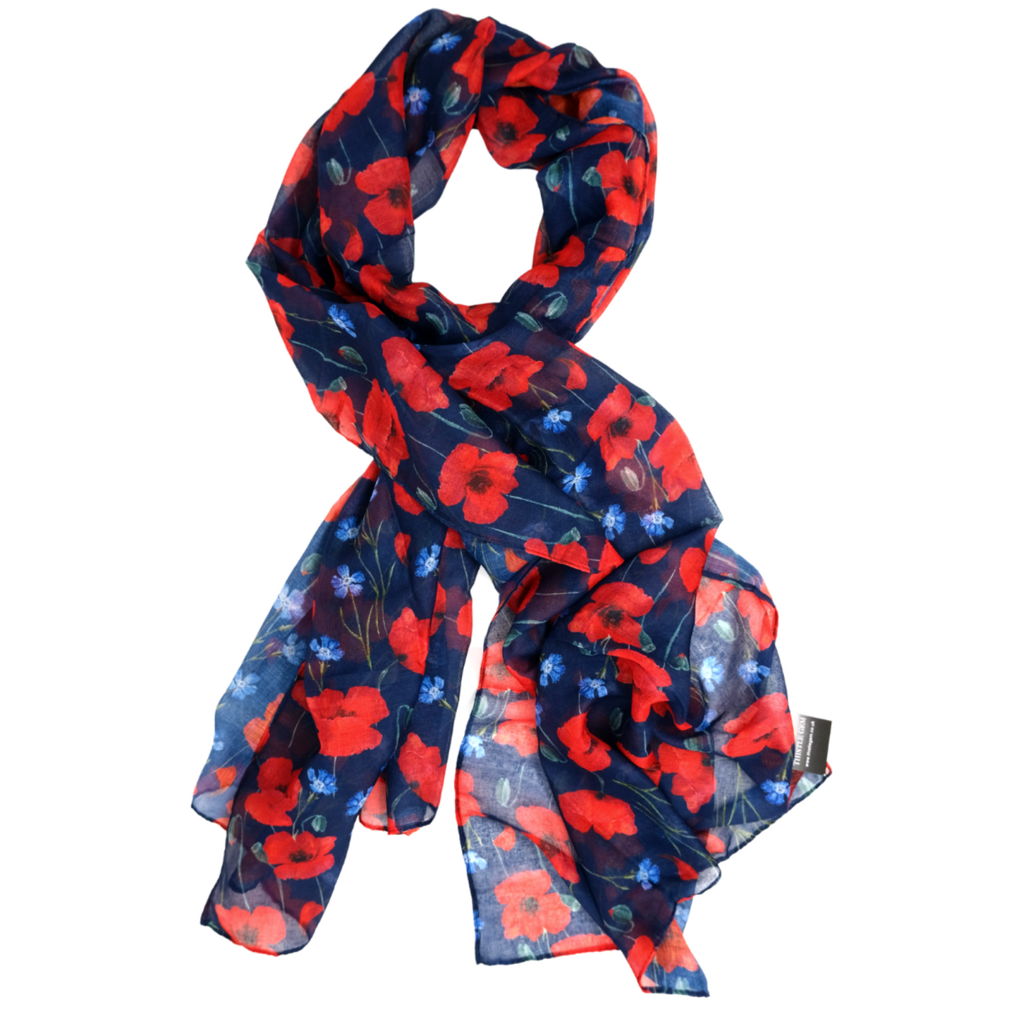 Lightweight All Seasons Floral Poppy Scarf (bestseller)