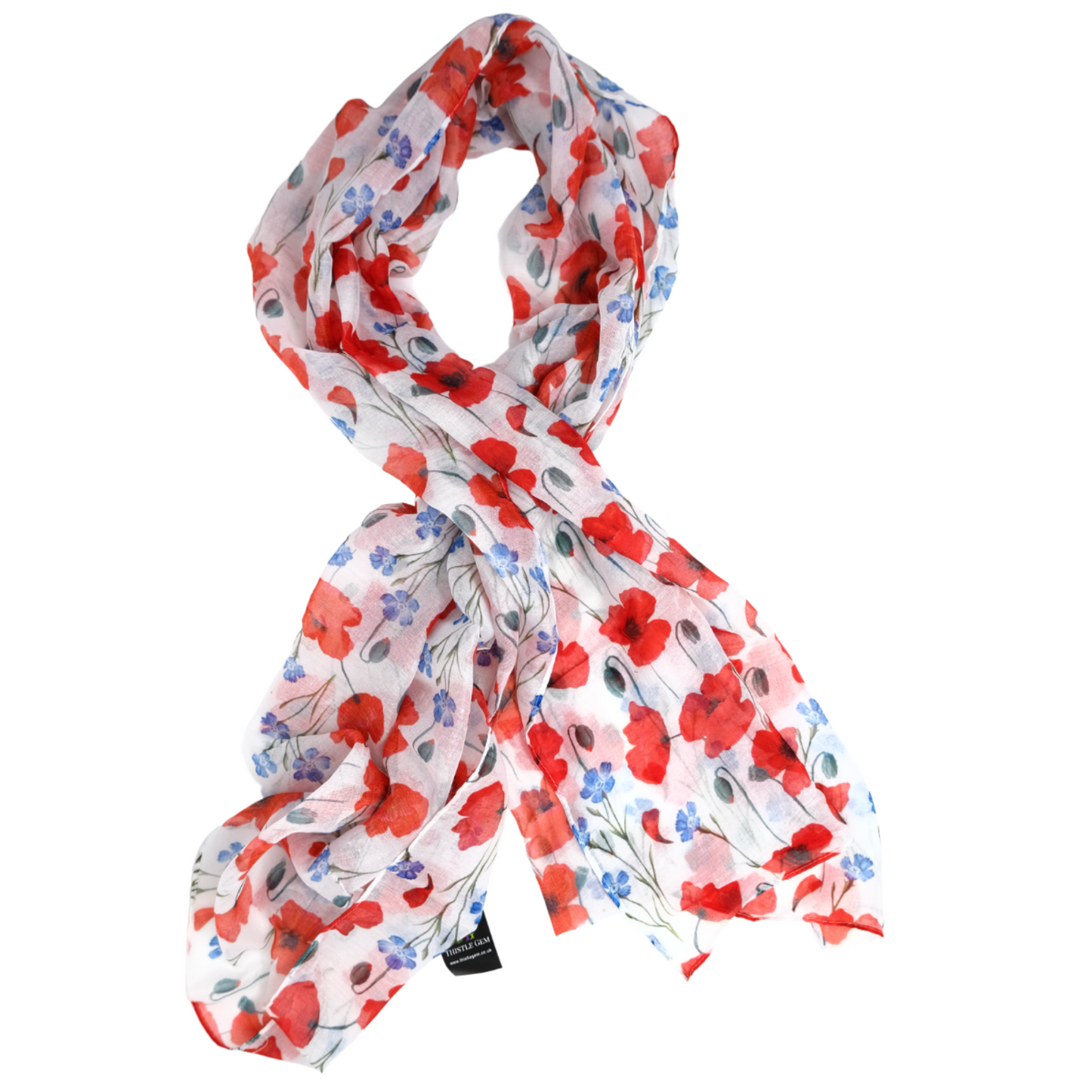 Lightweight All Seasons Floral Poppy Scarf (bestseller)