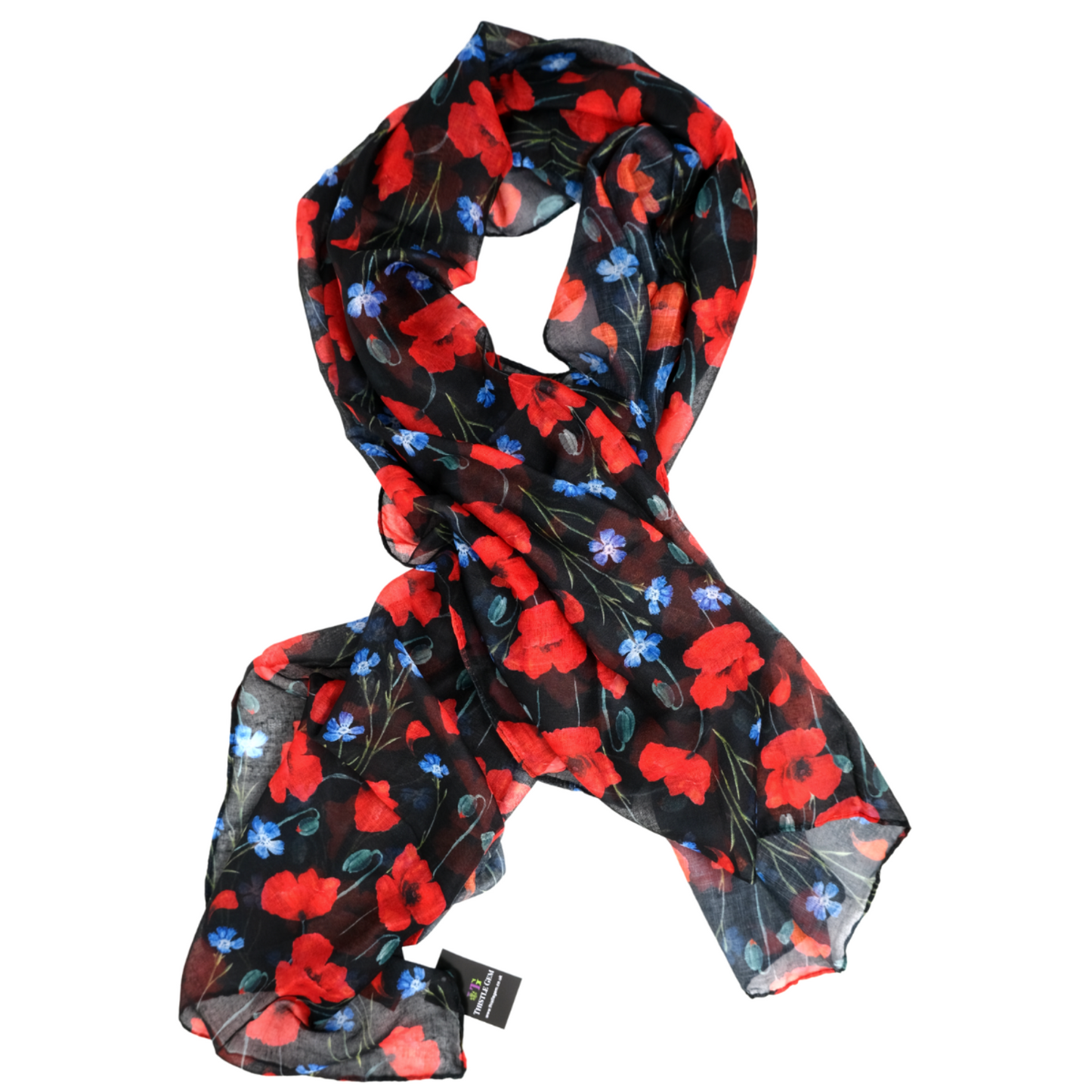 Lightweight All Seasons Floral Poppy Scarf (bestseller)