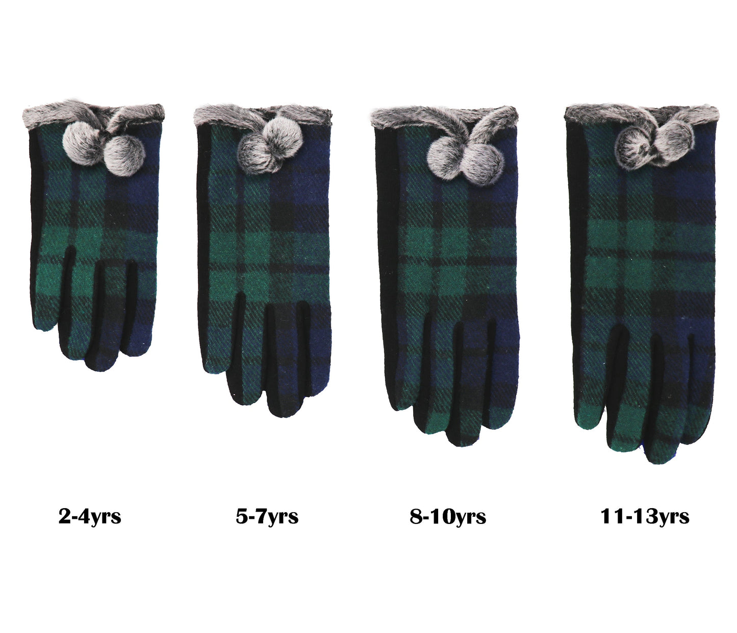 Gants Tartan Enfant, Toucher Doux et Chaud