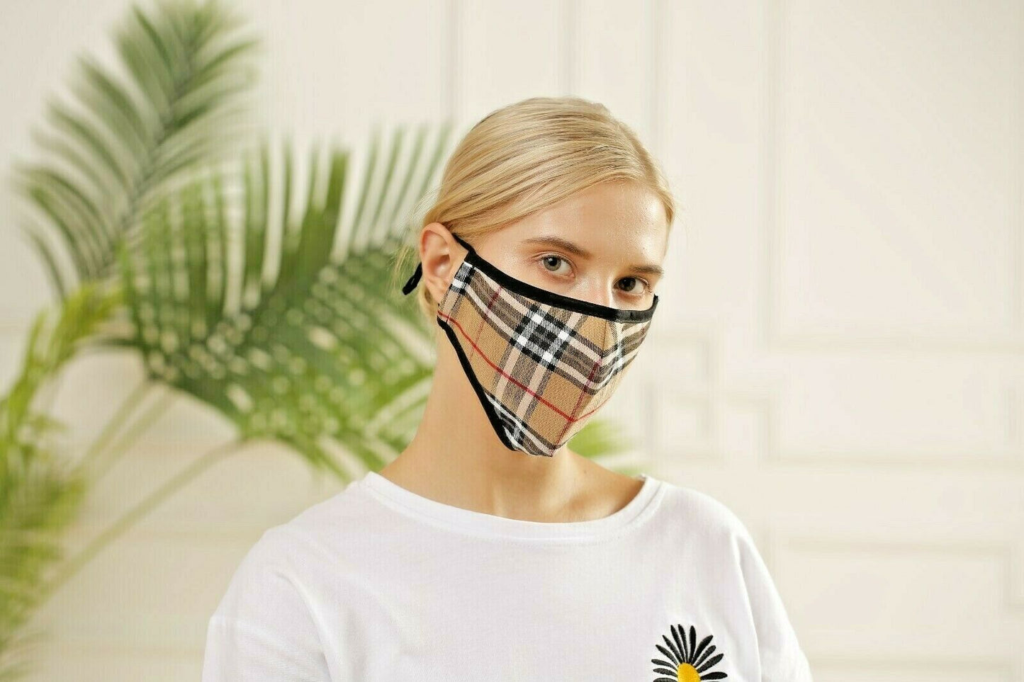 Masque facial tartan respirant traditionnel